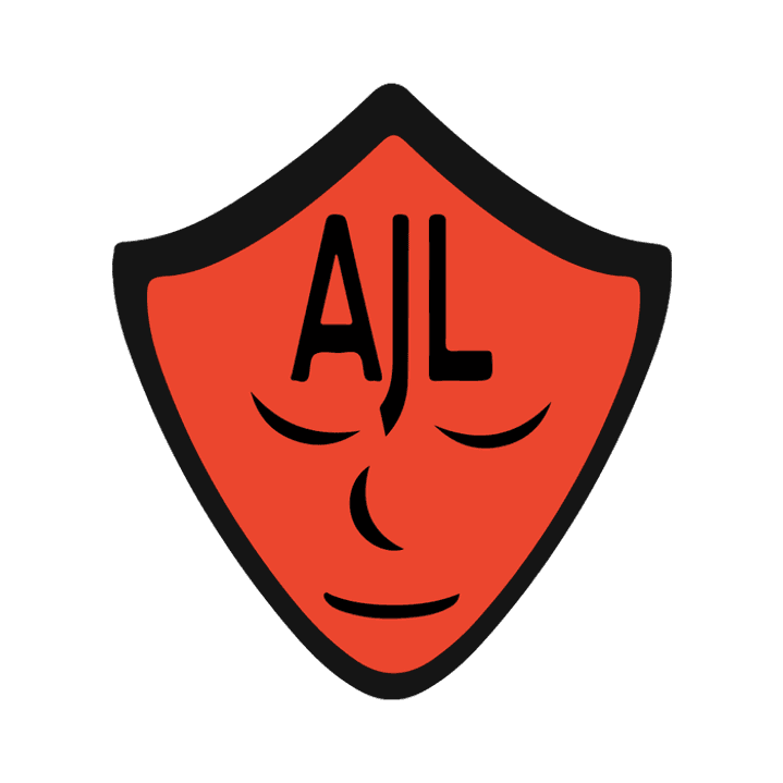 AJL's logo - a red shield that surrounds a smiling face and the words AJL